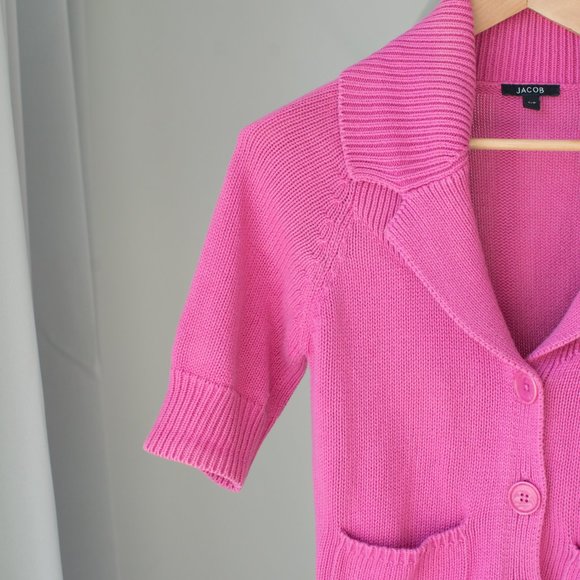 Button cardigan with pockets pink SM - Picture 3 of 9